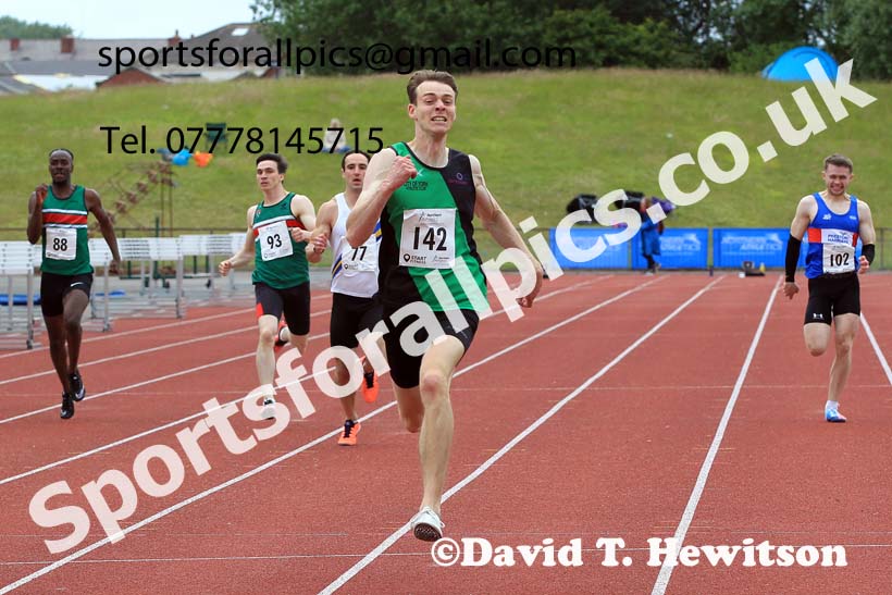 Senior mens 400 metres, 2022 Northern Senior and Under-20 Champs., Wavertree Athletics Centre, Liverpool. Photo: David T. Hewitson/Sports for All Pics